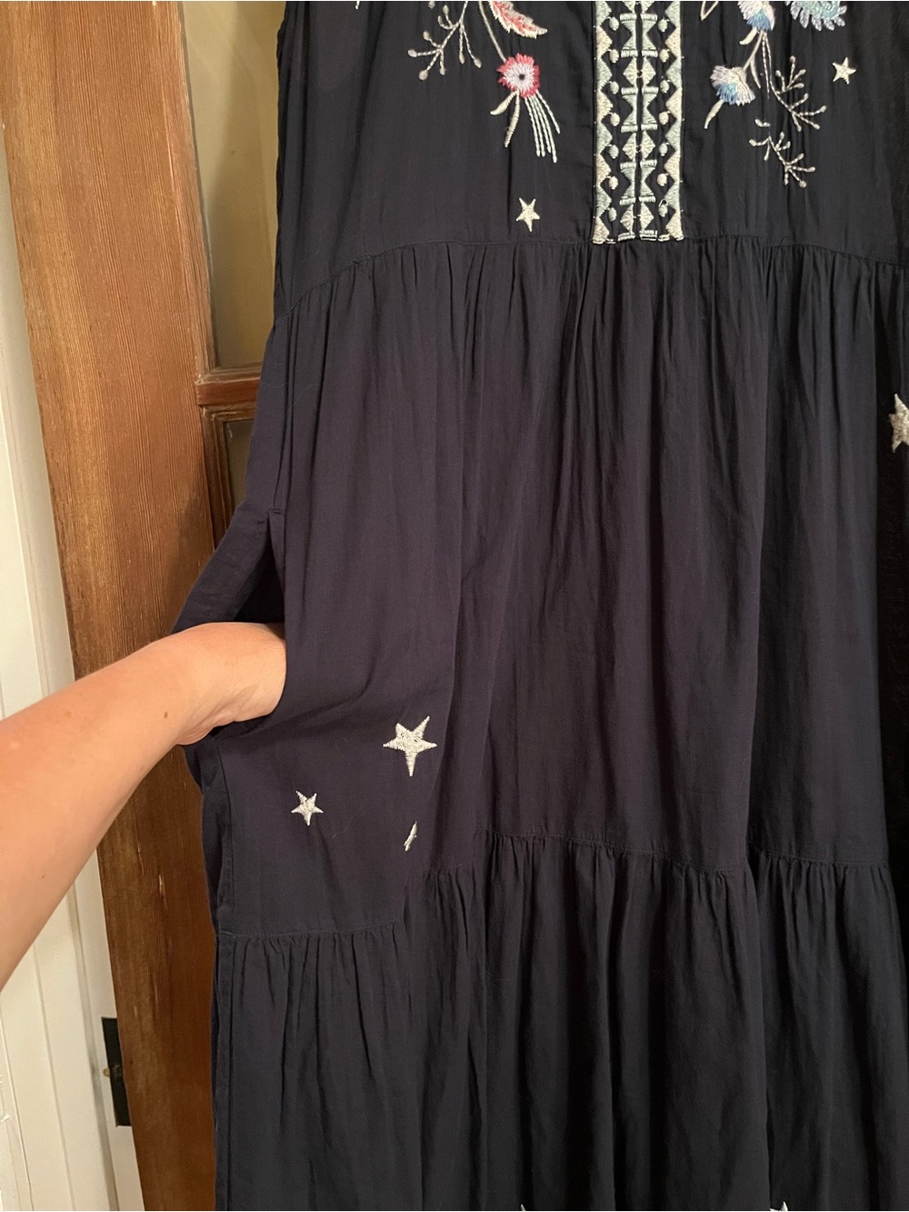 Johnny Was Phoebe Workshop Dress with Multicolor Floral Embroidery - Picture 3 of 7